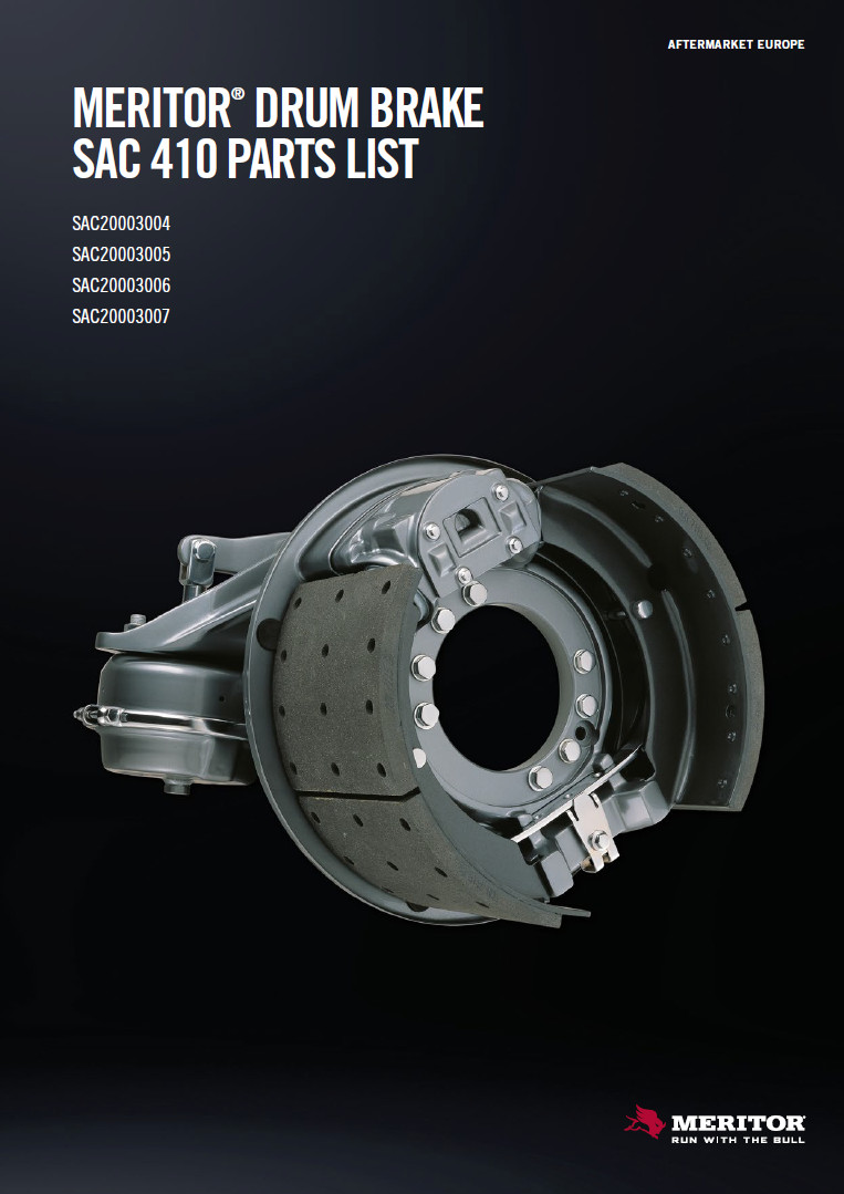 Meritor Drum Brake SAC 410 Parts list