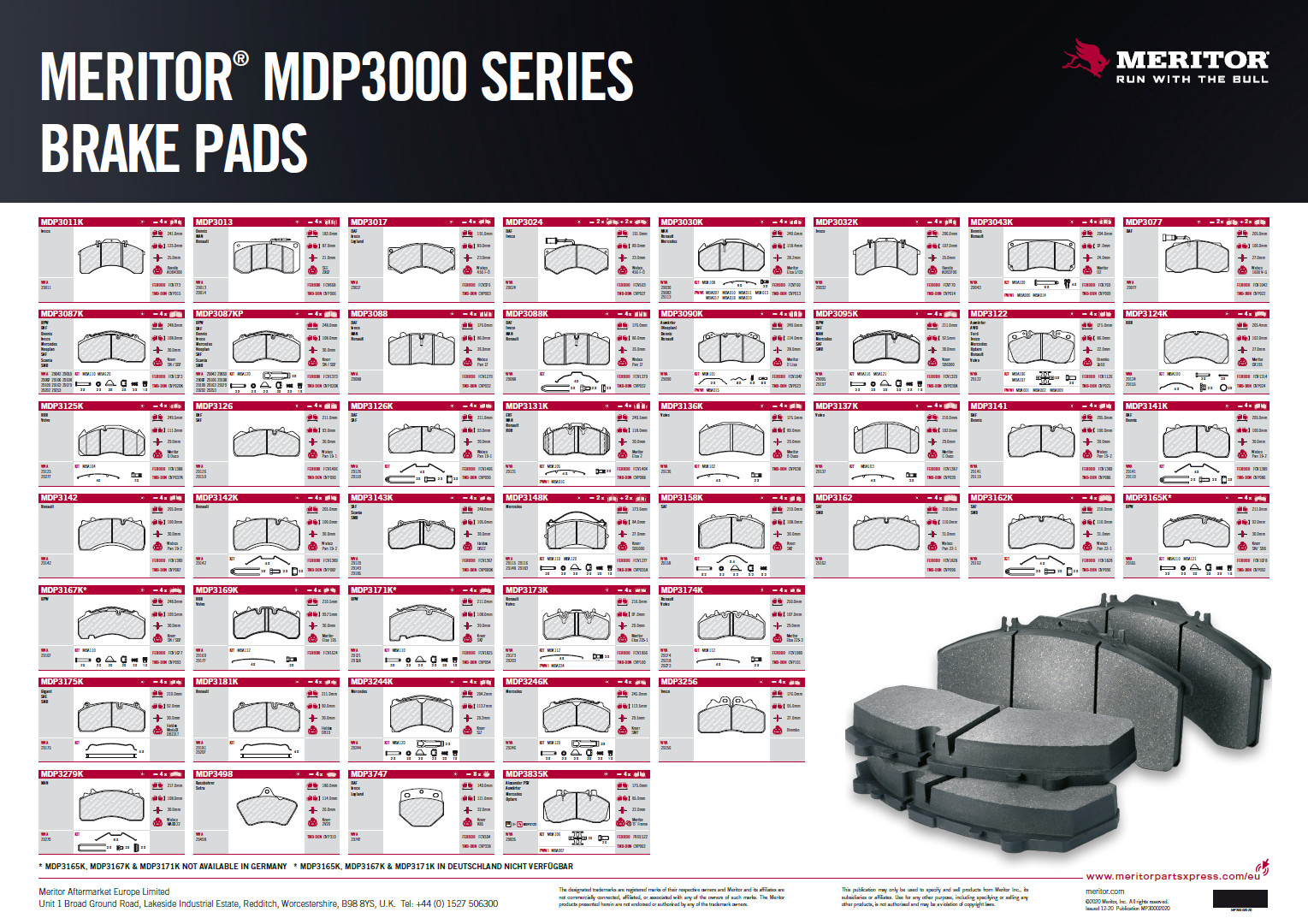 Meritor MDP3000 Series Brake Pads Poster